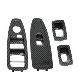 Set 4 Ornamente Butoane Usi BMW F20 F21 F30 F31 F34 GT F35 F36, Negru Carbon