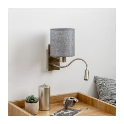 Lampă LED flexibilă de perete Brilagi NUBILA 1xE27/25W/230V + LED/3W crom mat/gri