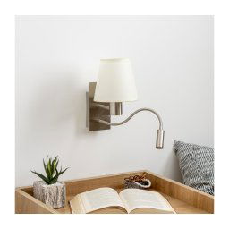 Lampă LED flexibilă de perete Brilagi NUBILA 1xE27/25W/230V+LED/3W crom mat/crem