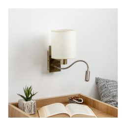 Lampă LED flexibilă de perete Brilagi NUBILA 1xE27/25W/230V + LED/3W alamă/crem
