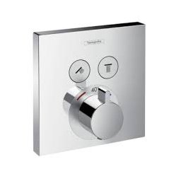 Baterie dus termostatata incastrata Hansgrohe gama ShowerSelect, 2 functii, crom