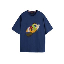 SCOTCH & SODA T-Shirt Loose Fit Applique 180350 SC401 atlantic blue