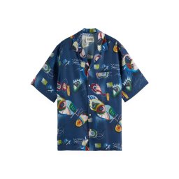 SCOTCH & SODA Cămaşă Aop-Sleeved Relaxed-Fit 180037 SC401 abstract island night aop