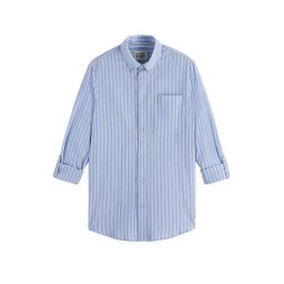 SCOTCH & SODA Cămaşă Regular Fit Crinkle Striped 179877 SC410 spring blue stripe