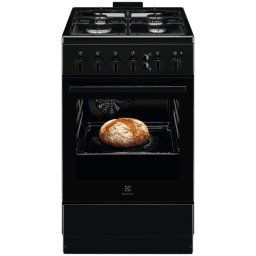 Aragaz Electrolux LKG504022K, Gaz, 4 arzatoare, Aprindere integrata plita si cuptor, Siguranta plita si cuptor, Autocuratare catalitica, Grill electric, 50 cm, clasa energetica A, Negru