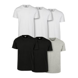 Urban Classics Tricou gri amestecat / negru / alb