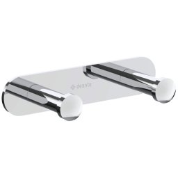 Cârlig dublu JASMIN, cu placă, finisaj cromat – Cod ADJ_012L