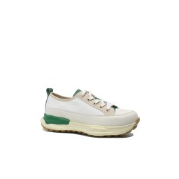 Pantofi sport Pass Collection bej cu detalii verzi din piele naturala OTR60006-40 EU