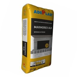 ADEZIV ALB PENTRU MARMURA SI GRANIT, APLICARE INTERIOR/EXTERIOR, ADEPLAST MARMOREX ALB / 25KG