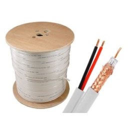 Cablu Cctv Coaxial Rg59 2X0.75 Q5+ (Coaxial Cu Alimentare) / Rola 500Ml