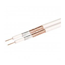 Cablu Coaxial Rg6 Q5+ Alb / Rola 100Ml
