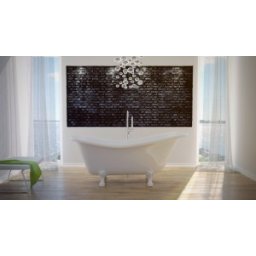 Cada Free-Standing Otylia Retro Cu Picioare Albe 160X77Cm / Otl16077Wwht