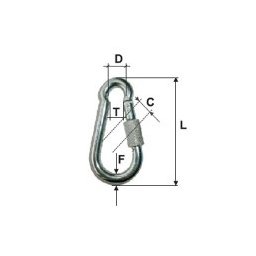 Carabina Zincata Cu Filet 14Mm / 30Mm/22/25Mmx180Mm