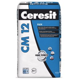 ADEZIV ARMAT CU FIBRE PENTRU PLACARI CERAMICE LA INTERIOR SI EXTERIOR CERESIT CM 12 / 25KG