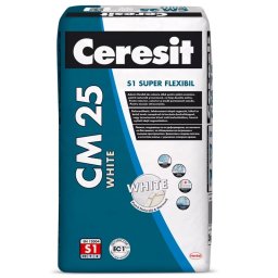 ADEZIV SUPER FLEXIBIL S1 ALB PENTRU PIATRA NATURALA SI MARMURA CERESIT CM 25 WHITE / 25KG