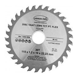 Disc Taiat Lemn Tct Pentru Flex - 115X1.2X10X22.23 Mm - 30 T