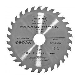 Disc Taiat Lemn Tct Pentru Flex - 125X1.2X10X22.23 Mm - 30 T