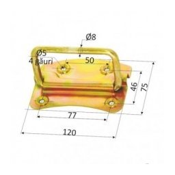 Maner Mobil Aplicat Cu Suport Drept 75X120Mm / 50Mm 3034-120