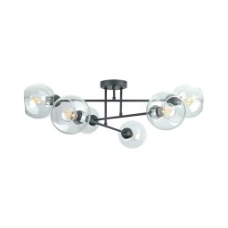 Lustră pe tijă VASCO 4xE27/60W/230V negru/transparent