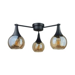 Lustră aplicată STAR 3xE27/60W/230V negru/bej fumuriu