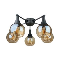 Lustră aplicată STAR 5xE27/60W/230V negru/bej fumuriu