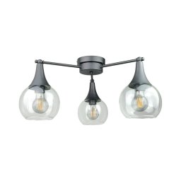 Lustră aplicată STAR 3xE27/60W/230V negru/transparent