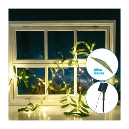 Instalație LED solară Aigostar 60xLED/4m IP65 alb cald măslin