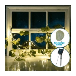 Instalație LED solară Aigostar 110xLED/4m IP65 alb cald eucalipt