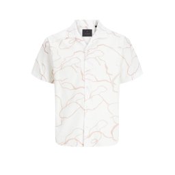 JACK & JONES Cămaşă Jprblapalermo Print Resort S/S 12274927 16-1508 TCX adobe rose