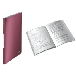 Mapa LEITZ Style, de prezentare, plastic PP, 20 de folii - grena
