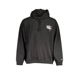 Hanorac barbati, cu imprimeu cu logo si detaliu pe maneca, Regular fit, Negru (Marime: M)