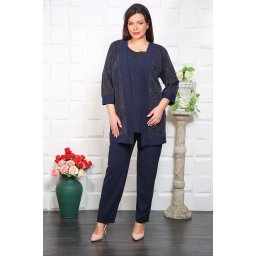 Compleu Elegant din 3 piese Serena Bleumarin