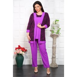 Compleu Elegant din 3 piese Serena Fucsia