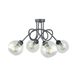 Lustră aplicată EVIE 4xE27/60W/230V antracit/transparent