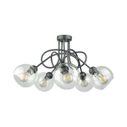 Lustră aplicată EVIE 5xE27/60W/230V antracit/transparent