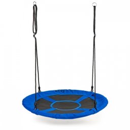 Leagan pentru copii rotund, tip cuib de barza, suspendat, 100 cm, ecotoys mir6001 - albastru