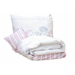 Lenjerie pat copii odette pink, din bumbac 100x135 cm