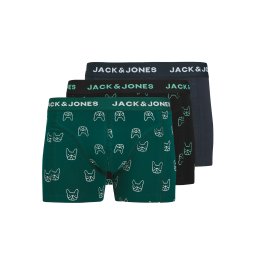 JACK & JONES Boxeri 'JACDENIM DOG' bleumarin / verde închis / negru / alb