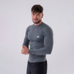 NEBBIA Tricou pentru bărbați Long-Sleeve Active Grey XXL