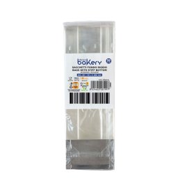 Pungi S cu Baza Carton, Celofan Transparent, 8 + 5 x H 28 cm, Set 100 Buc