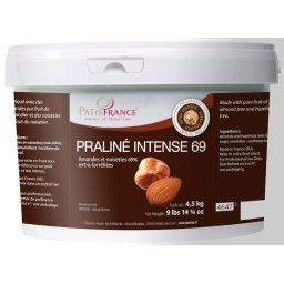 Praline Intense 69%, Umplutura Migdale si Alune Padure, 4.5 Kg, PatisFrance