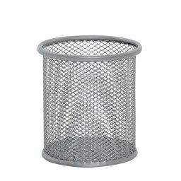 Accesorii birotica Suport metalic Mesh, pentru instrumente de scris, forma rotunda, Q-Connect - silver