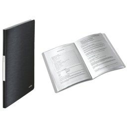 Mapa LEITZ Style, de prezentare, plastic PP, 20 de folii - negru satin