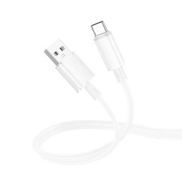 CABLU alimentare si date Borofone "BX112", Fast Charging Data Cable pt. smartphone, USB la USB Type-C, 1m, alb "6941991116384" (timbru verde 0.18 lei)