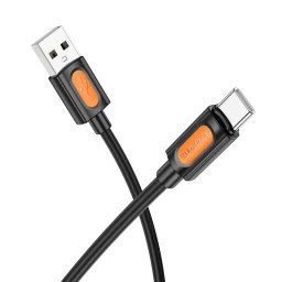 CABLU alimentare si date Borofone "BX114", Fast Charging Data Cable pt. smartphone, USB la USB Type-C 3A, 1m, black "6941991116889" (timbru verde 0.18 lei)