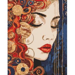 Set goblen cu diamante, cu sasiu, Fata frumoasa, 40x50 cm