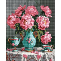 Set goblen cu diamante, cu sasiu, Culori delicate, 40x50 cm