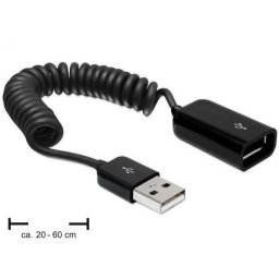 Cablu prelungitor Delock USB 2.0-A tata la mama, spiralat, flexibil si durabil