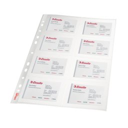 Accesorii birotica Folie protectie ESSELTE pentru carti de vizita, A4, cristal, 105 microni, 10buc/set