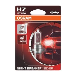 Bec halogen H7 12V 55W NightBreaker Silver, +100% Light, Blister: x1 bucata